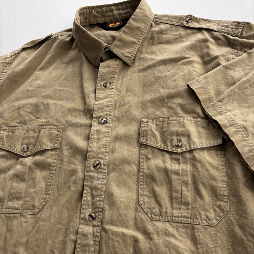 Woolrich Men's Tan Cotton Utility Work Shirt 2XL Button Down Field Shirt